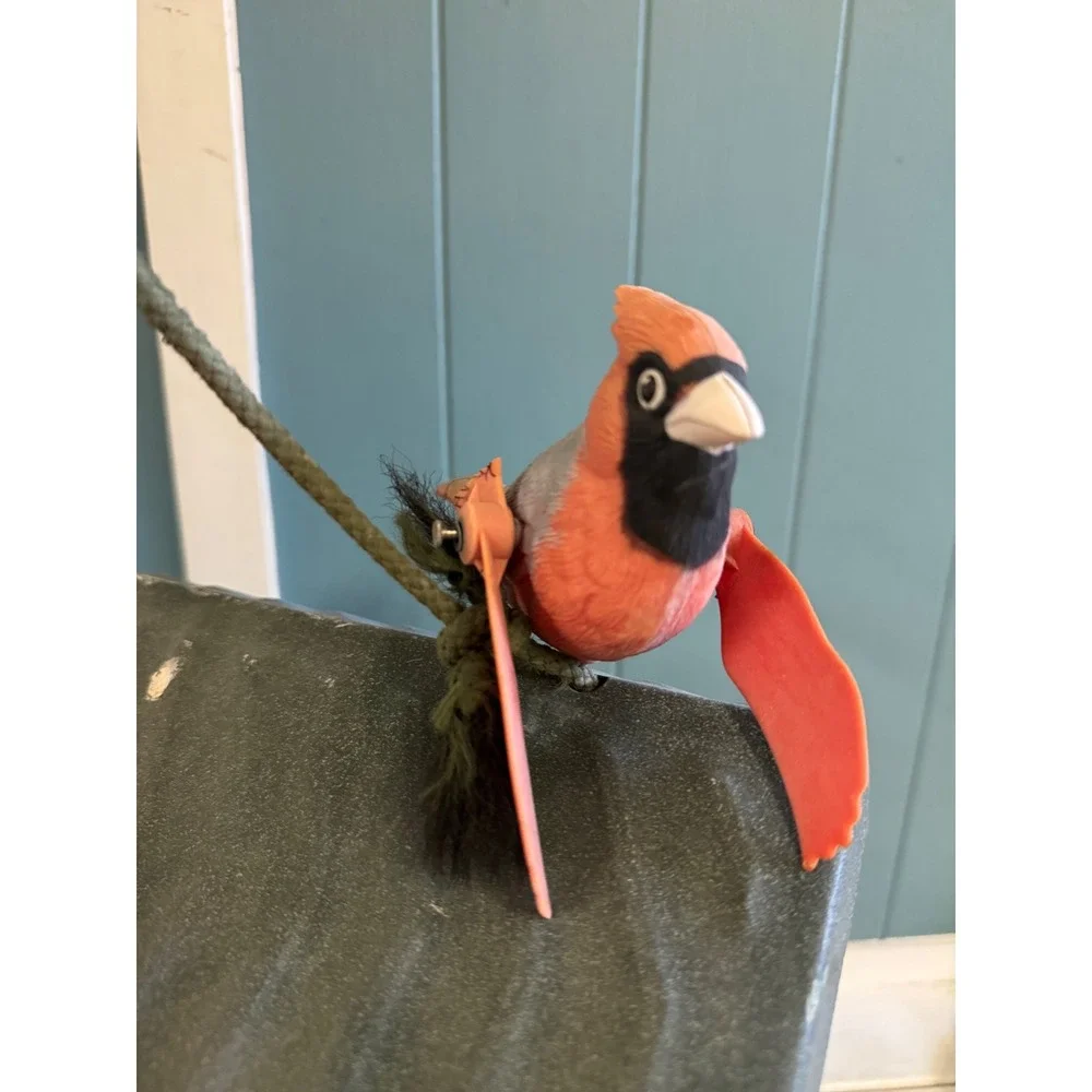 Rustic Cedar Wood Bird Feeder with Cardinal Wind Vane and Suet Cages
